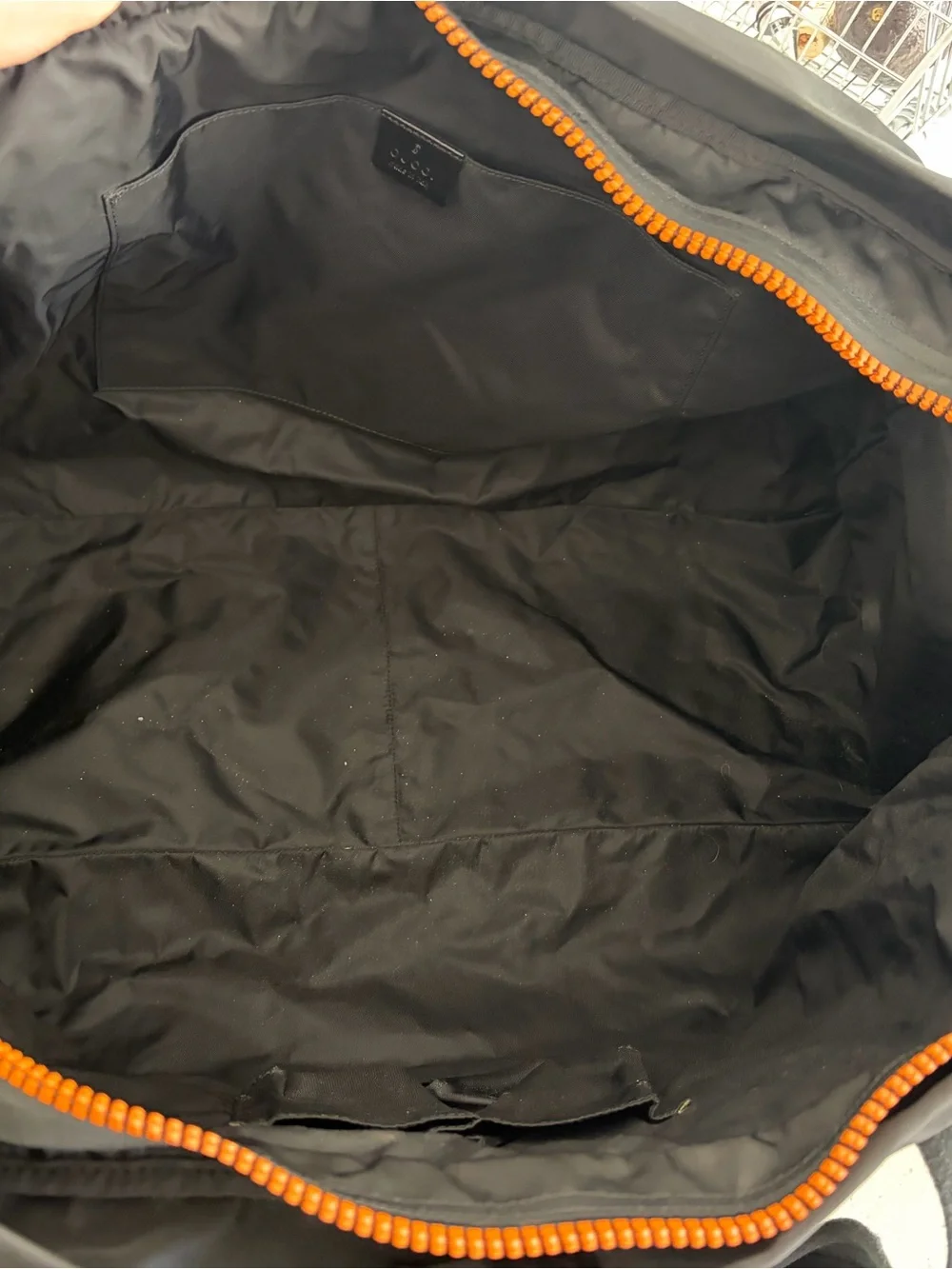 Gucci Black Duffel with Orange Trim